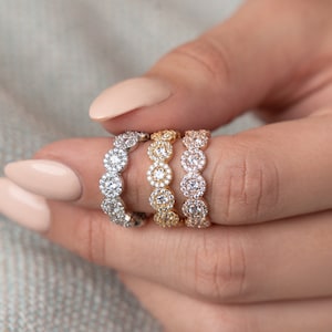 Stackable Spackle Ring - Pave Multi Stones CZ Minimalist Ring