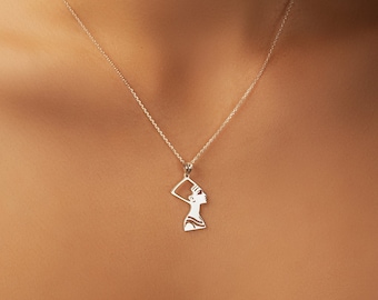 18K Gold Plated Sterling Silver Nefertiti Pendant Necklace