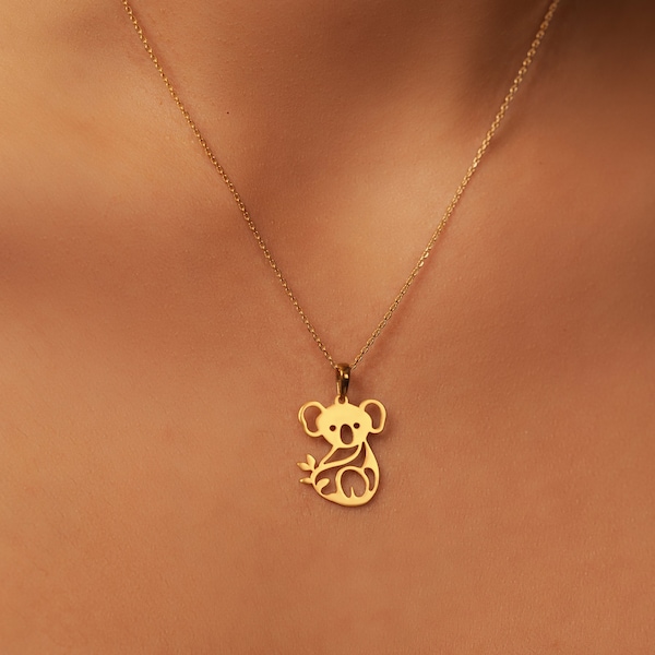 Sweet and Cute Enamel Koala Necklace main image 0