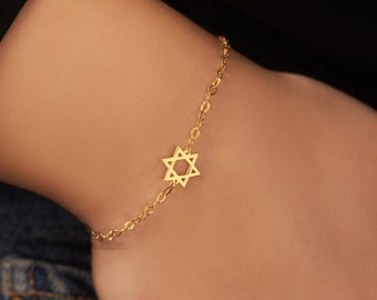 925 Sterling Silver Star of David Bracelet | 18K Gold Filled Bracelet | Megan Star Jewish Bracelet | Jewish Jewelry | Israeli Jewelry