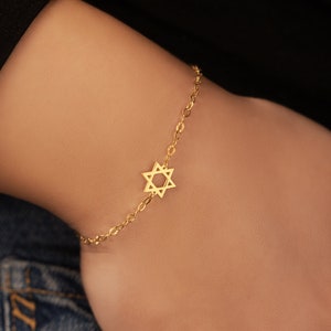 925 Sterling Silver Star of David Bracelet | 18K Gold Filled Bracelet | Megan Star Jewish Bracelet | Jewish Jewelry | Israeli Jewelry