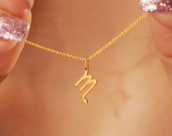 925 Sterling Silver Gold Filled 18K Rhodium Plated Mini Pendant Necklace With Your Zodiac sign | Personalized Gift for Her | Astrology Gift