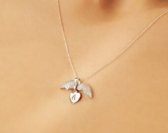 925 Sterling Silver Initial Openable Heart Charm Pendant Necklace with CZ Stones | 18k Gold Filled Charm | Mother's Day Gift