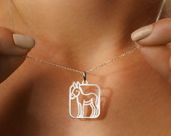 Colar de Burro em Prata Esterlina Banhado a Ouro 18K: Joia com Charme de Animal