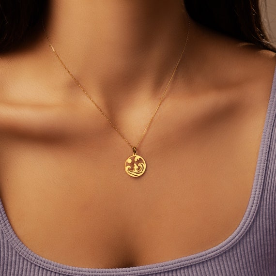 Colgante De Sol Con Diamantes Pavé: Collar De Plata De Ley Bañado En Oro, Cadena De 40 Cm - México