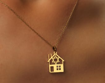 Colar Estrela de Davi em Prata Esterlina Banhado a Ouro - Presente Judaico