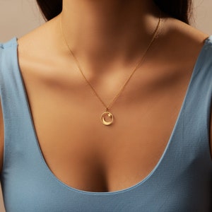 Designed 18K Gold Filled Moon and Star Necklace with 925 Sterling Silver Chain Dainty Moon Jewelry Gift for Her image 2