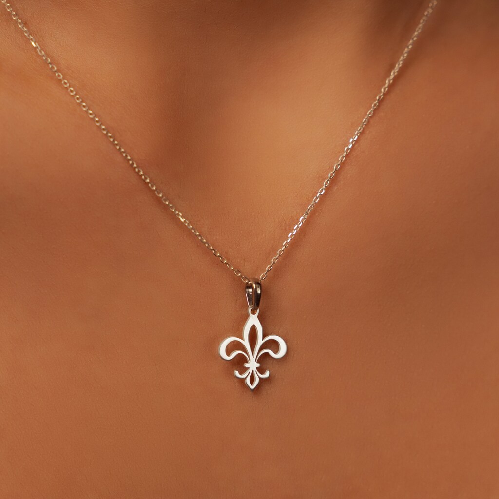 Collana Con Ciondolo Ancora Laterale - Acciaio Inox Placcato Oro Rosa 18K (45 Cm, Ipoallergenica)