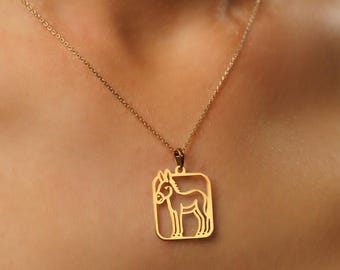 Colar de Burro em Prata Esterlina Banhado a Ouro 18K: Joia com Charme de Animal