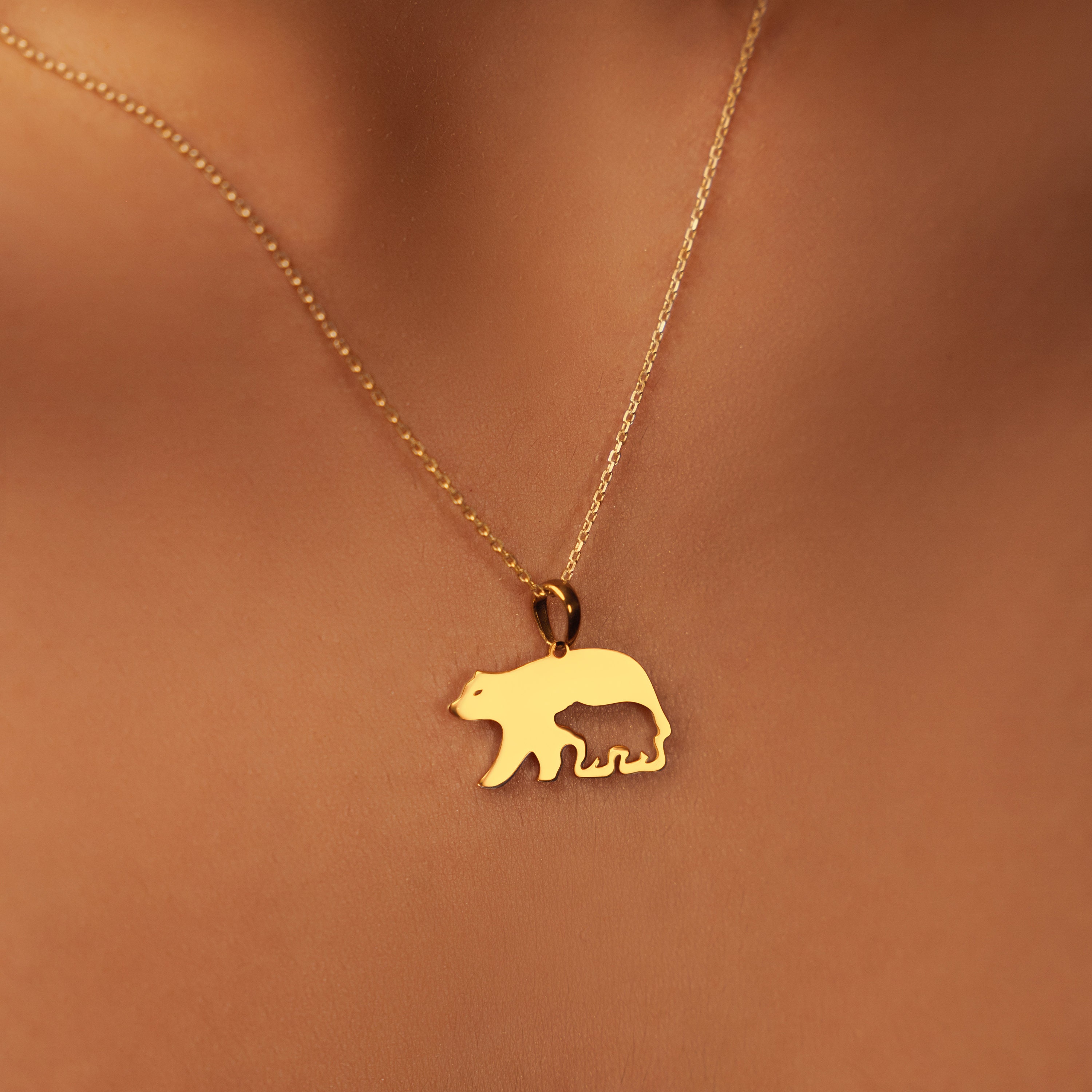 18K Gold Plated Mama Bear Pendant Necklace With Sterling Silver Chain Dainty Mother s Charm Mother s Day Gift Unique Gift for Her Etsy