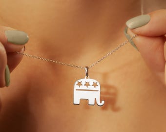 Colar de elefante em prata esterlina: joia animal banhada a ouro 18K