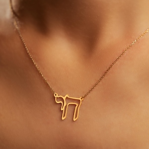 Sterling Silver Chai Necklace: Jewish Symbol Charm, Gold Plated Option