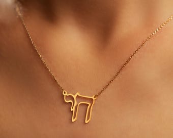 Colar Chai de Prata de Lei: Pingente com Símbolo Judaico, Opção Banhada a Ouro