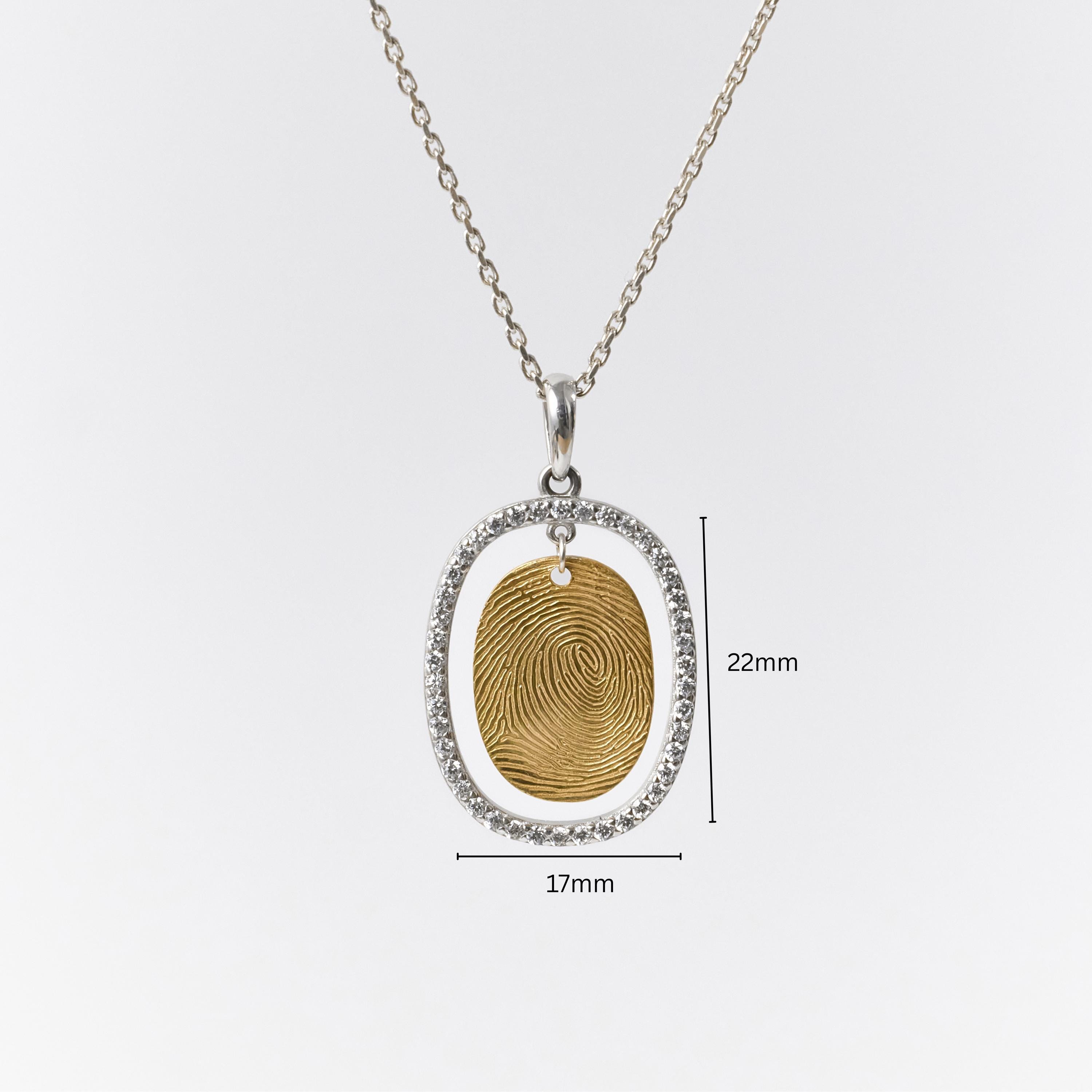 Collana di impronte digitali con pietra portafortuna - Memoriale di gioielli con impronte digitali - Italia