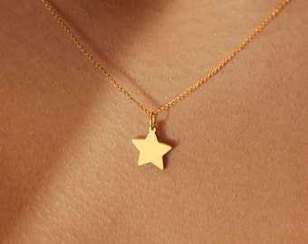 925 Sterling Silver Rhodium Plated Mini Star Pendant Necklace | Astrology Gift | Dainty Star Necklace | 18K Gold Filled Star