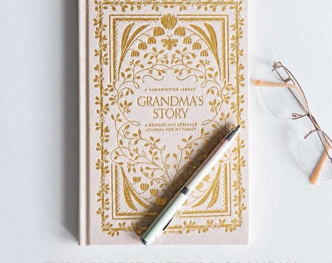 Grandma's Story Book Linen Memory Journal: Guided Keepsake for Family History