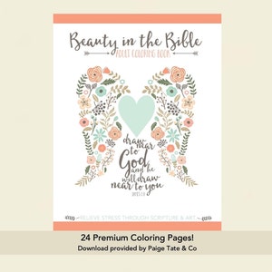 Beauty in the Bible: Christian Coloring Book with Scripture, Verses, and Inspiration (Printable Coloring Pages, Instant Download)