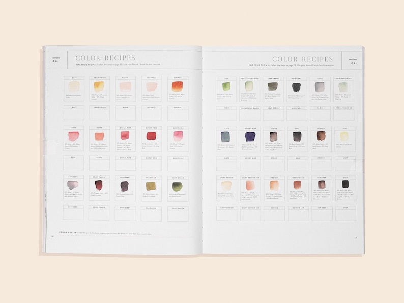 Watercolor Workbook Beginner Botanical Art Projects on Etsy