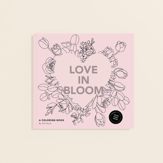 Floral Coloring Book: Love in Bloom, Velvet Pages