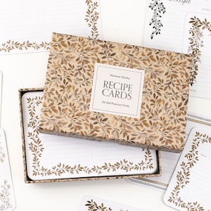 Recipe Cards: 50 Floral 4x6 Recipe Cards and Recipe Card Box | Sturdy card stock - Wedding Gift, Gift For Her, Christmas 2025