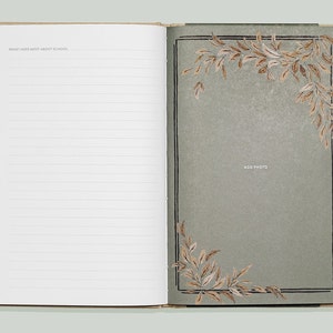 The open interior pages of a memory book for grandma.  The pages of the book can be personalized for grandma and makes a wondering gift for grandma especially as a Christmas gift idea.