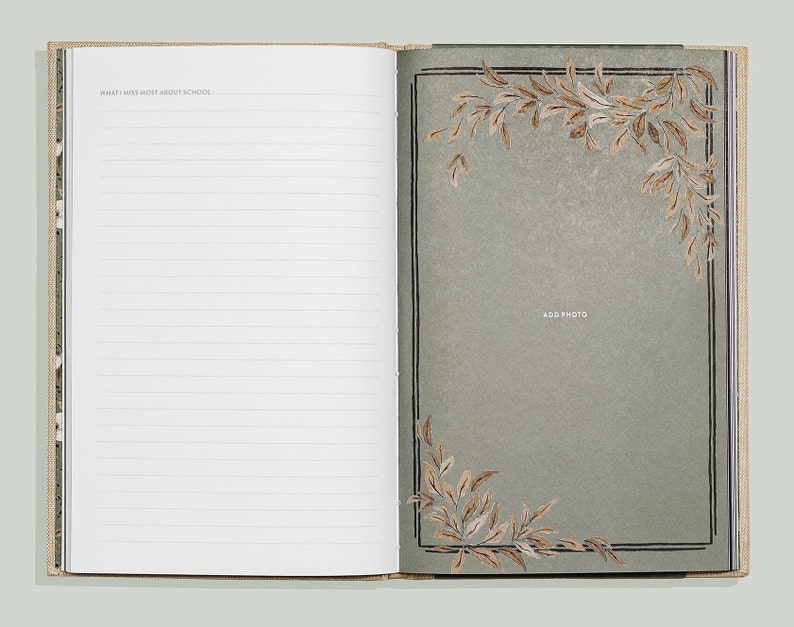 The open interior pages of a memory book for grandma.  The pages of the book can be personalized for grandma and makes a wondering gift for grandma especially as a Christmas gift idea.