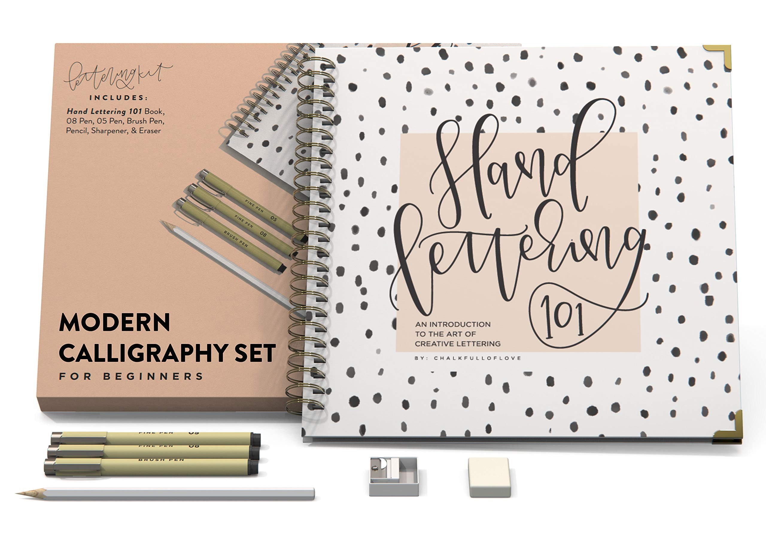 Modern Calligraphy Starter Kit Hand Lettering Practice, Modern Calligraphy  Set for Beginners, Includes Hand Lettering Workbook, Brush Pen 