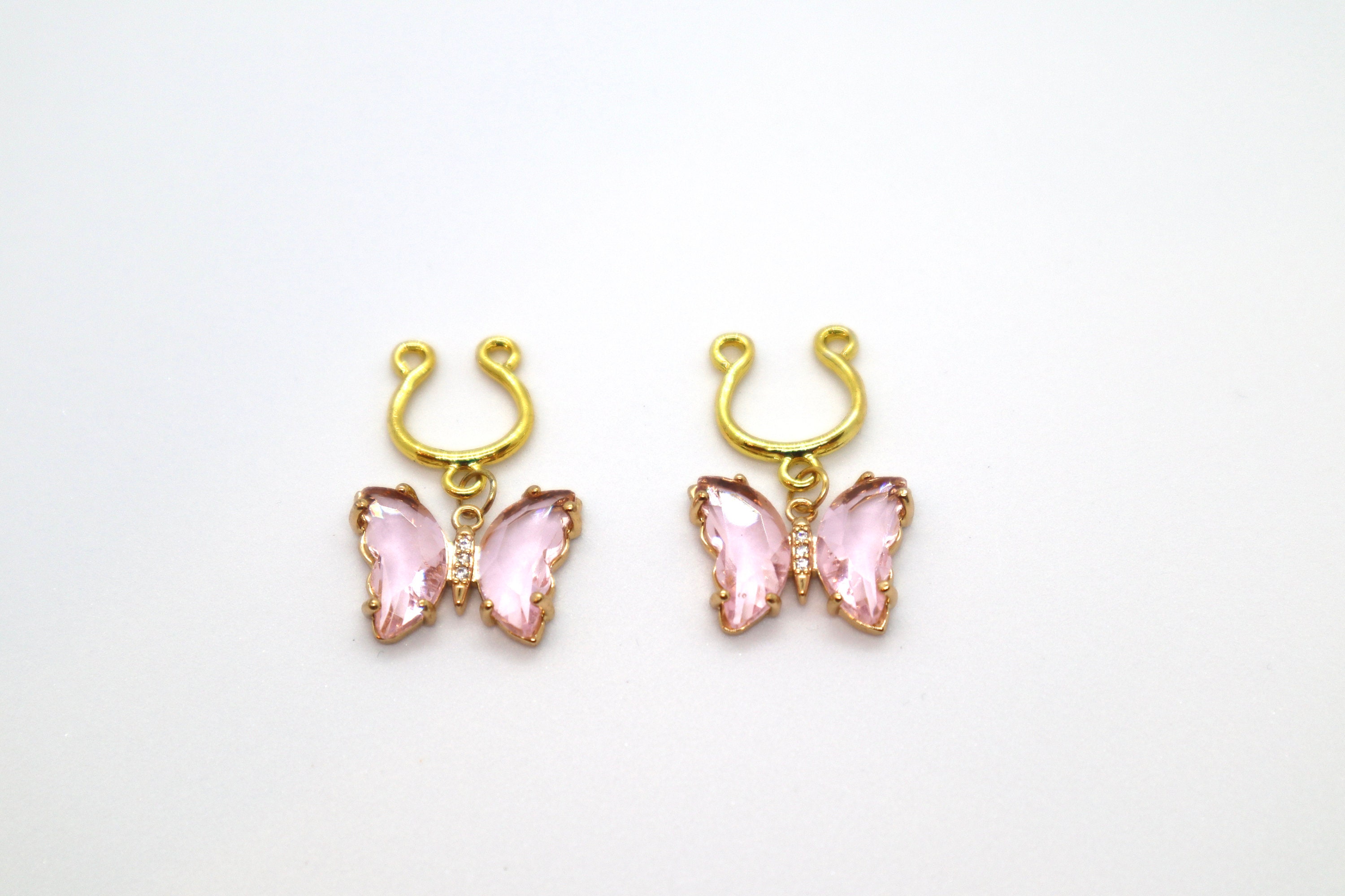 Butterfly Nipple Jewelry, Nipple Clamps/nipple Rings, Crystal Dangle