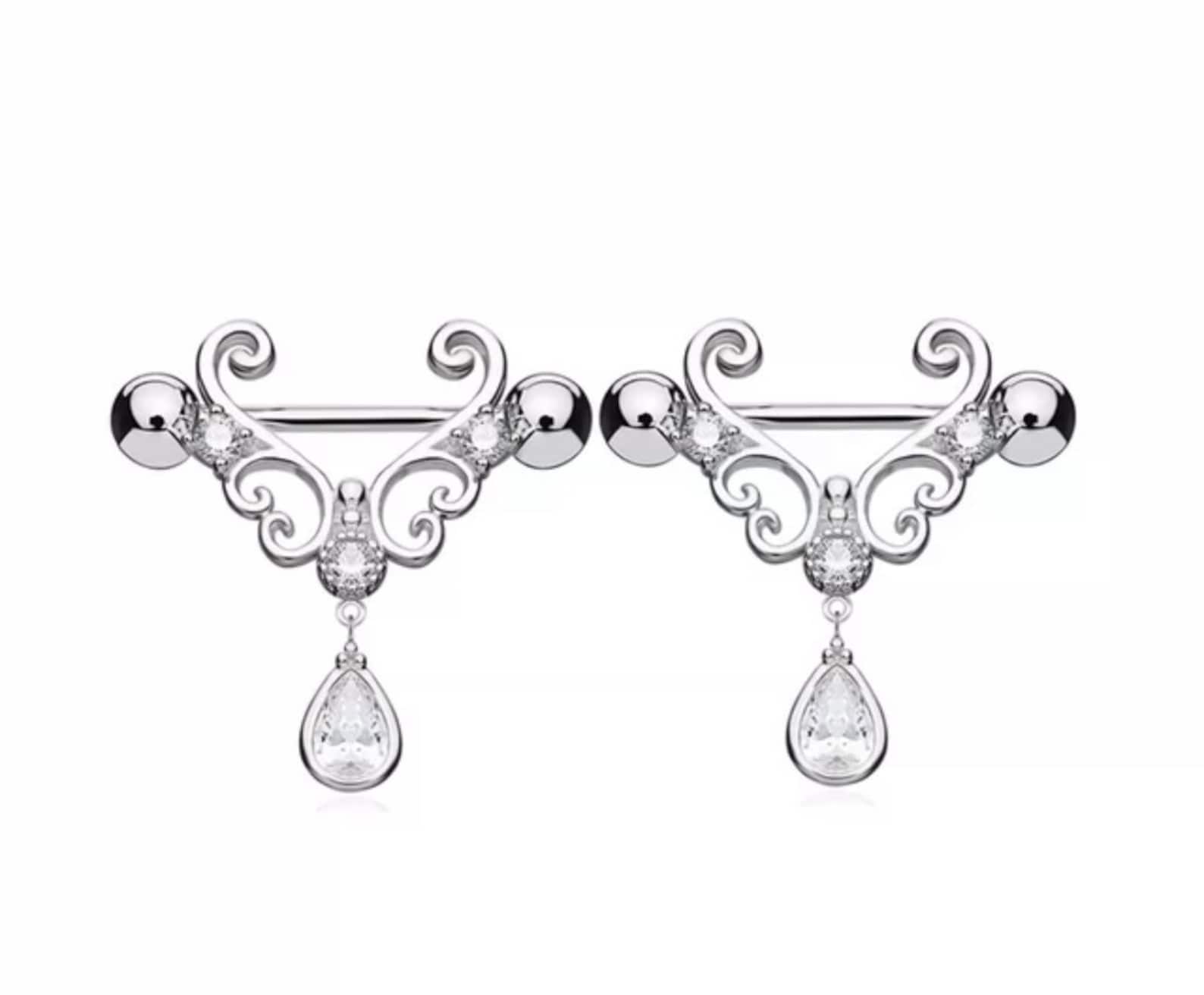Heart Barbell Nipple Rings, Piercing Helix Sexy Nipple Jewelry, High