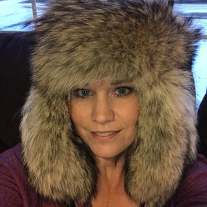 Coyote Fur Trapper Hat