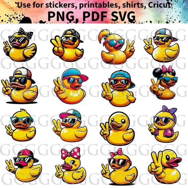 Rubber Duck Wave Digital Files - SVG, PNG, PDF - Printables, Shirts, Cricut, Commercial and Personal Use. Duck wave Downloadable Files