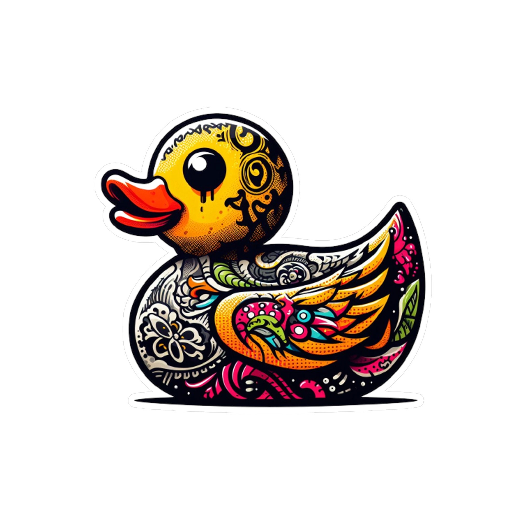 Rubber Duck With Tattoos Window Sticker Water Bottle Tumbler Laptop ...
