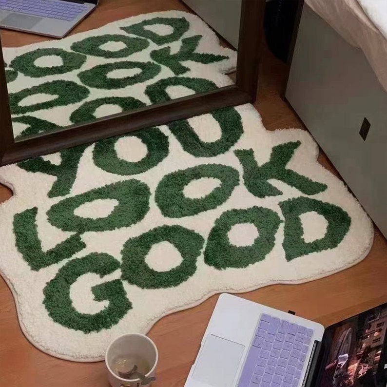 You Look Good Cozy Aesthetic Rug for Bedroom Etsy