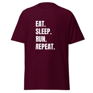 Eat, Sleep, Run, Repeat Adult T-Shirt; Runner Athlete Custom Tee
