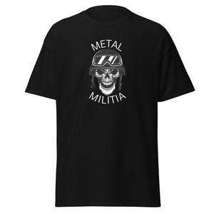 Metal Militia skull T-Shirt Custom novelty tee music shirt