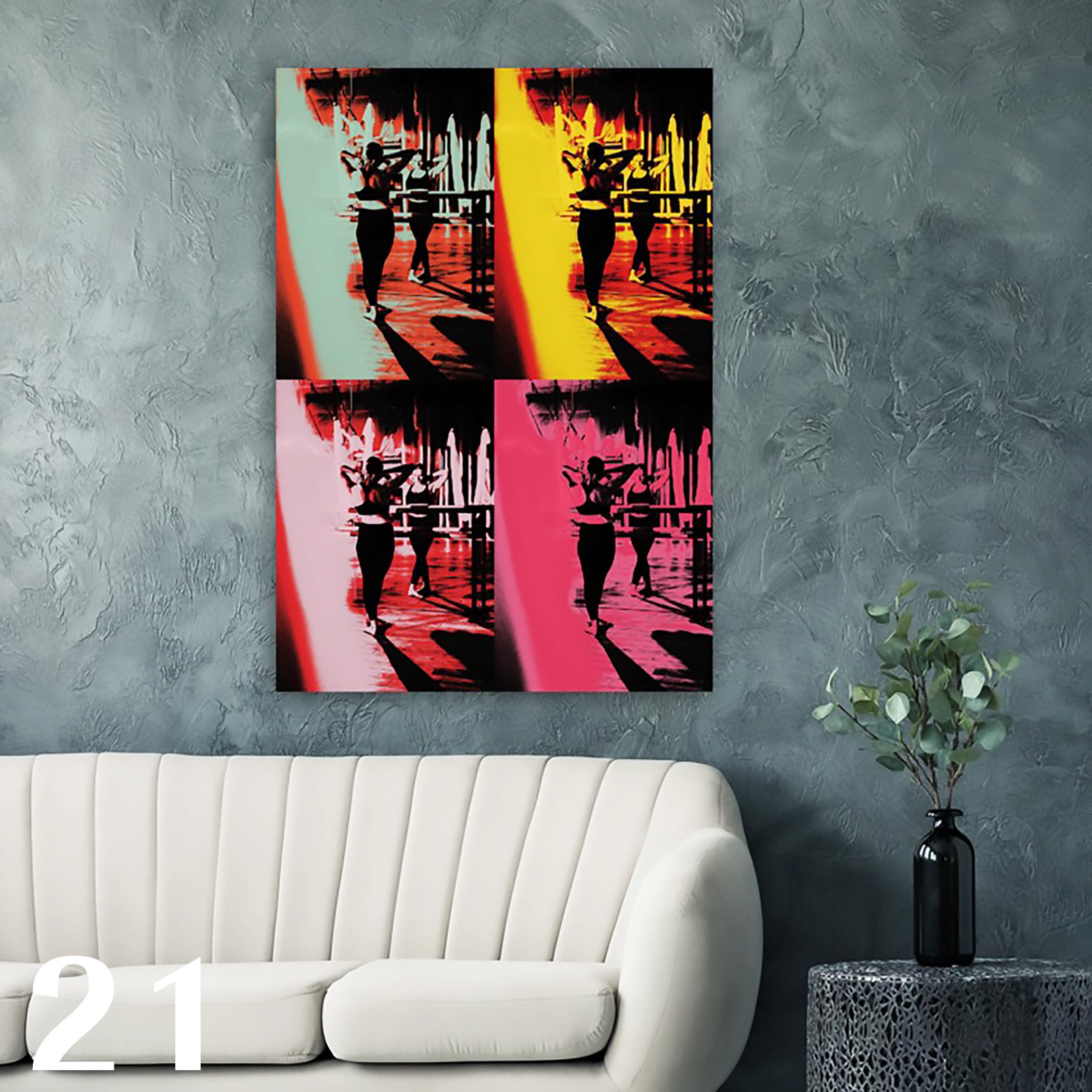 Pop Art on BRUSHED ALUMINUM 1924, Wall Art, Wall Design, Wall Decor