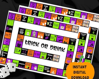 Halloween Drinking Board Game: Spooky Party Fun (Digital Download)