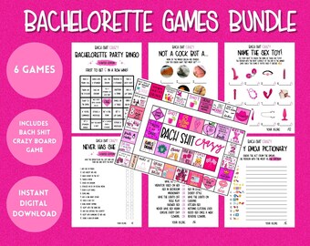 Bachelorette Party Games Bundle: Bach Sh*t Crazy Board Game (Digital Download)