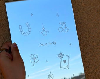 Hand-Engraved Lucky Symbols Mirror | Lucky Girl Collection Wall Art