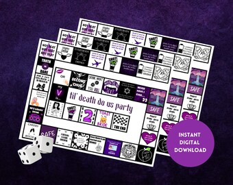 Gothic Bachelorette Drinking Game, Bride Tribe Board Game (Digital Download)