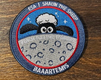 Parche de la Misión Lunar de la Oveja Shaun de NASA/ESA 3" (planchado)