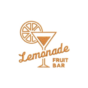 Lemonade Fruit Bar Machine Embroidery File Lemonade Embroidery Design Fruit Bar Embroidery Design Summer Drink Design