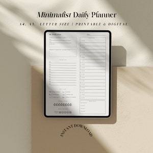 Minimalist Aesthetic Undated Digital Daily Schedule, Daily Timeblock Planner, To Do Lists, Daily To Do Checklist Template, Online To Do List