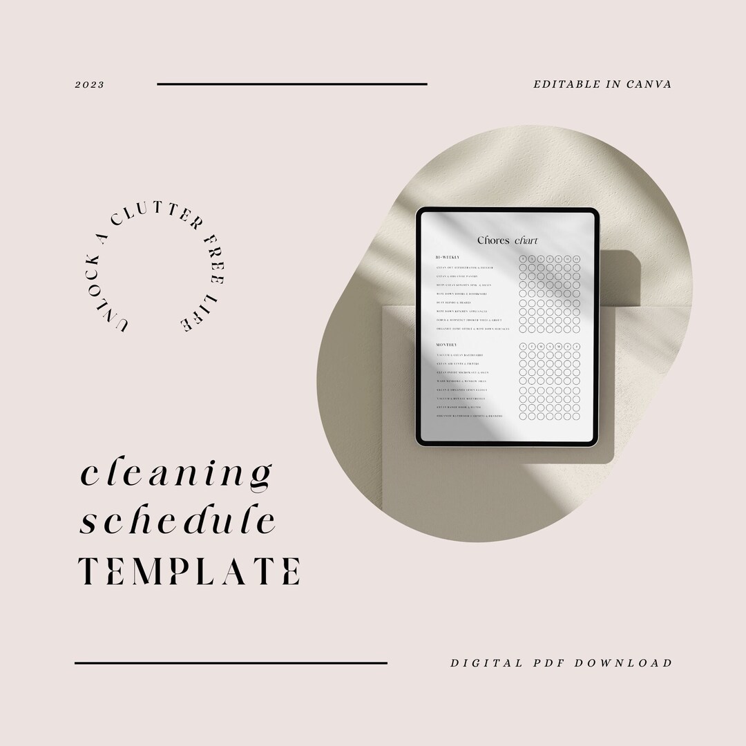 Ultimate Editable Cleaning Schedule Planner Template | Aesthetic PDF ...