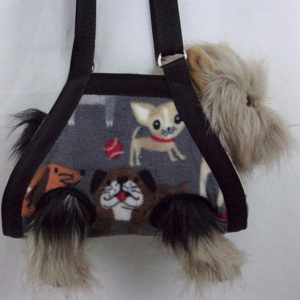 Nail Grooming Multi-Use Hands Free Sling Pet Carrier for Small Pets - Playful Pups Fleece