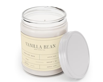 Vanilla Bean Ungiftige Kerze | Sojakerze, Natürliche Kerze, Natürliche Sojakerze, Ästhetische Kerze, Weiße Kerze, Gemütliche Kerze