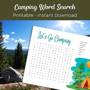 Camping Word Search