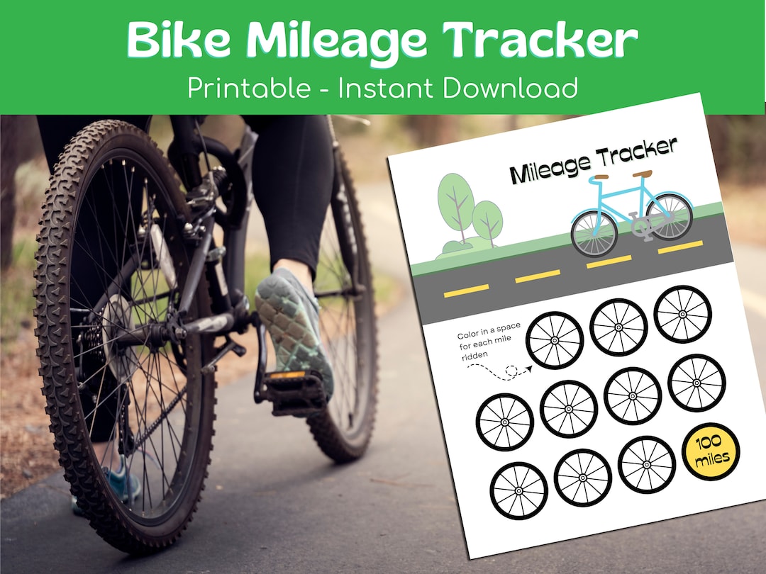 Bike Mileage Tracker Activity Tracker Digital Download Printable Etsy