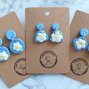 Blue Floral Earrings