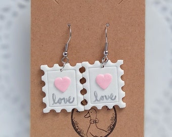 Valentine's Day Stamp Earrings